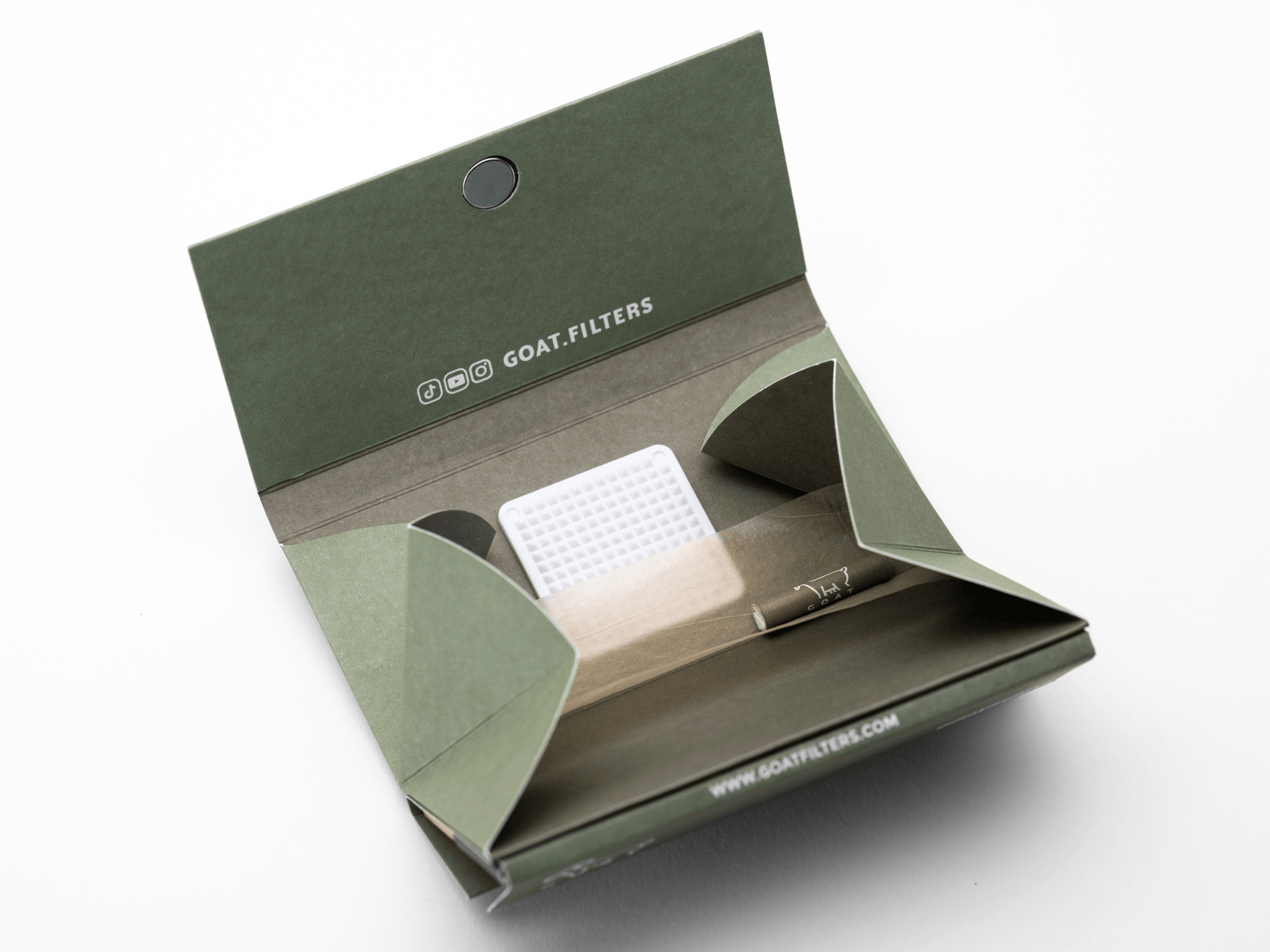 Goatfilters GOAT 2 GO Set Tray Grinder ungebleichte Papes für unterwegs im Urlaub Goatfilters