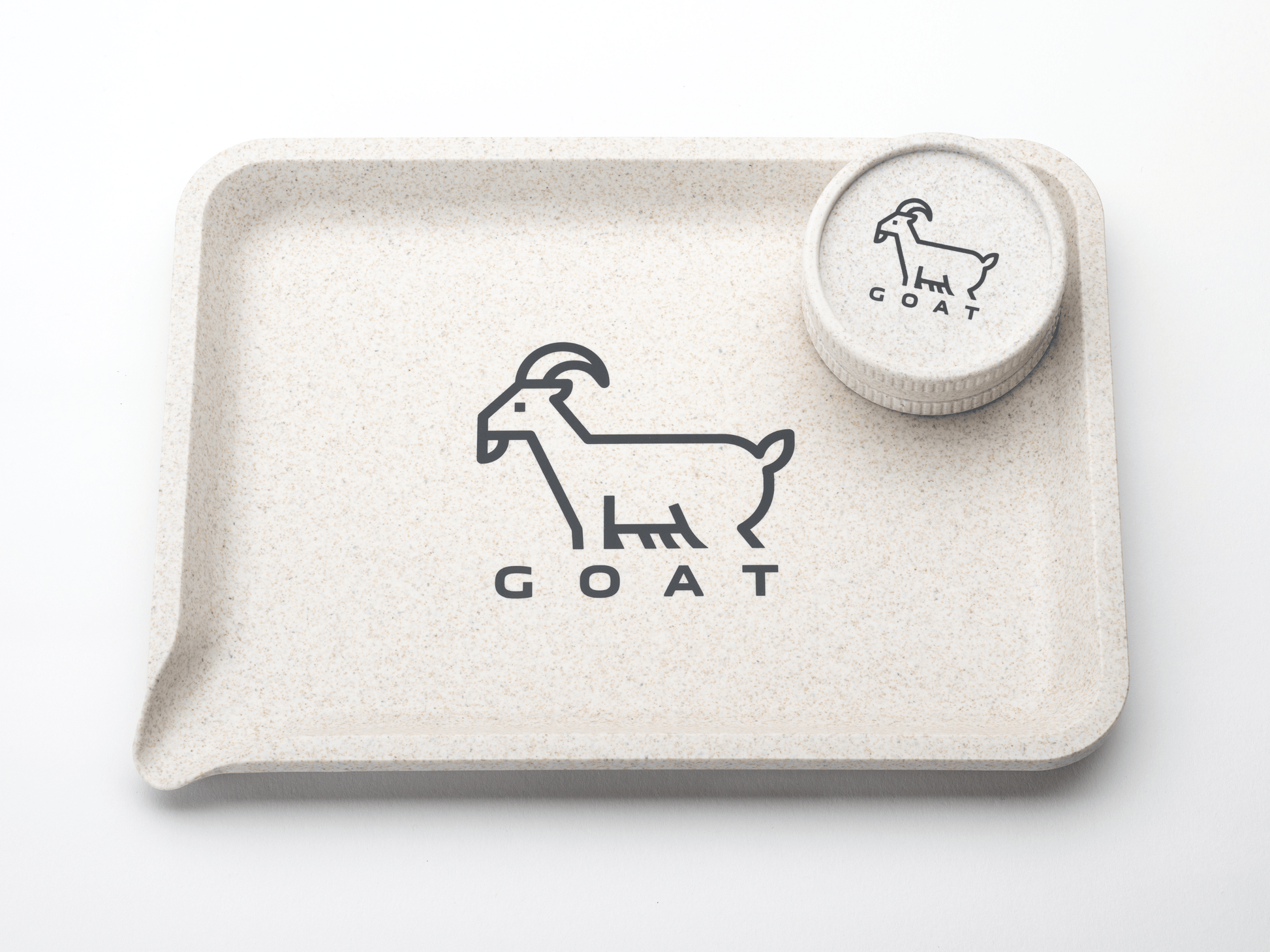 Goatfilters GOAT Mörser Crasher Grinder Hanftray Ausgießnase beige