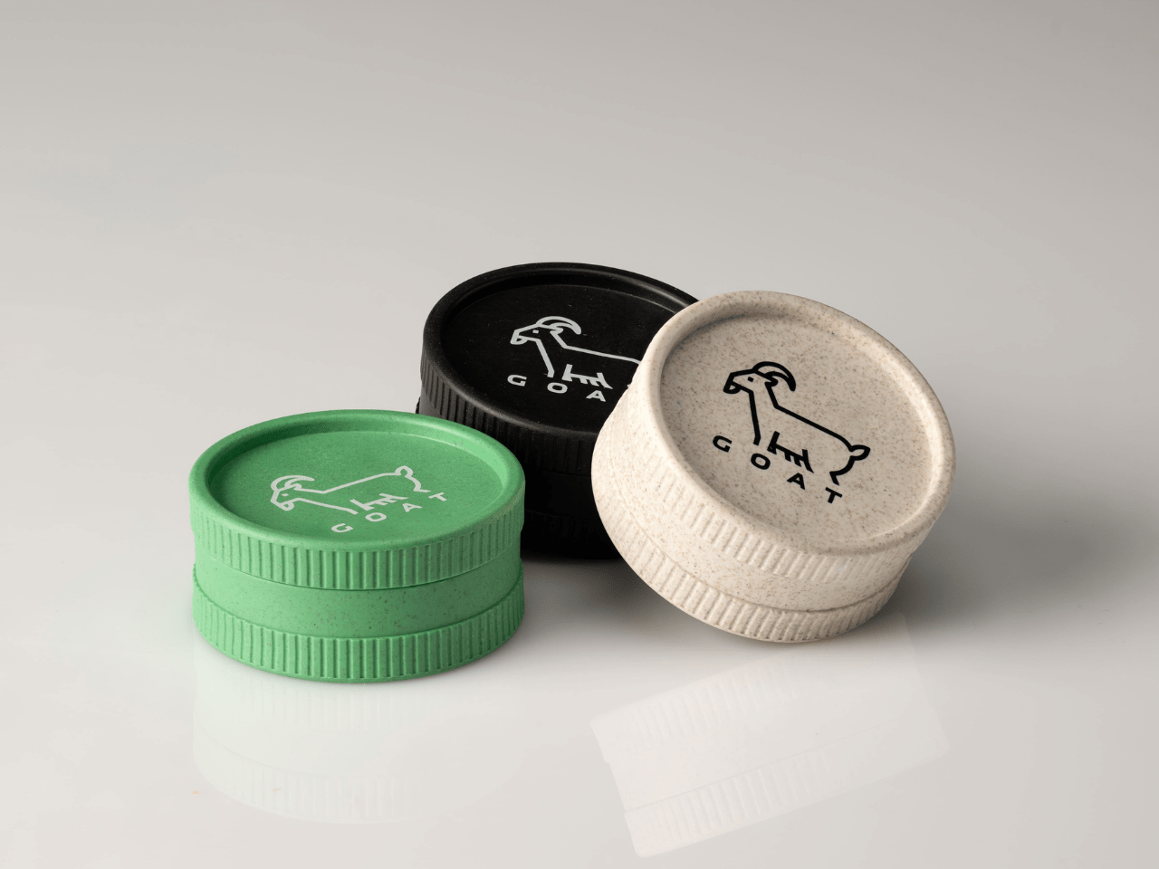 Goatfilters GOAT 3 stylisches gute perfekte Hanf Grinder in grün beige schwarz für Cannabis Bubatz